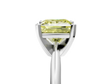 White gold Fancy Yellow Princess  Cut Solitaire Ring with Four-Prong Setting on a Classic Band_5