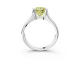 White gold Fancy Yellow Princess Cut Solitaire Tension Set Diamond Ring with Split Shank Band_3