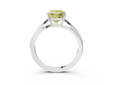 White gold Fancy Yellow Princess  Cut Solitaire Twist Band Ring with Four-Prong Setting_3