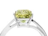 White gold Fancy Yellow Princess  Cut Solitaire Twist Band Ring with Four-Prong Setting_4