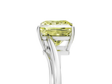 White gold Fancy Yellow Princess  Cut Solitaire Twist Band Ring with Four-Prong Setting_5