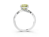 White gold Fancy Yellow Princess Cut Solitaire Twist Pave Diamond Engagement Ring with Prong Setting_15