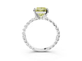 White gold Fancy Yellow Princess  Cut Solitaire Twisted Band with Four-Prong Setting_32