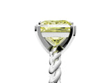 White gold Fancy Yellow Princess  Cut Solitaire Twisted Band with Four-Prong Setting_34