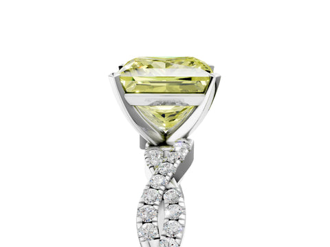 White gold Fancy Yellow Princess Cut Solitaire Twisted Pave Band with Four-Prong Setting_18