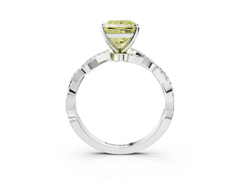 White gold Fancy Yellow Princess Cut Solitaire Twisted Pave Band with Four-Prong Setting_30