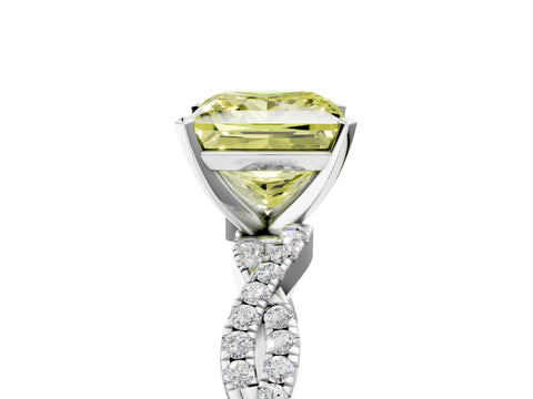 White gold Fancy Yellow Princess Cut Solitaire Twisted Pave Band with Four-Prong Setting_32