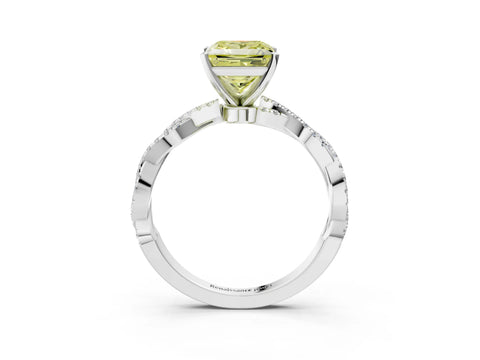 White gold Fancy Yellow Princess Cut Solitaire Twisted Pave Band with Four-Prong Setting_40
