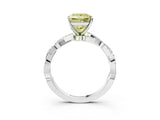 White gold Fancy Yellow Princess Cut Solitaire Twisted Pave Band with Four-Prong Setting_42