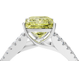 White gold Fancy Yellow Princess  Cut Split Shank Pave Diamond Engagement Ring with Four-Prong Setting_4