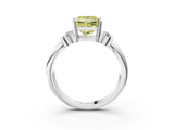 White gold Fancy Yellow Princess  Cut Three-Stone Channel Set Ring with Bar Prongs_3