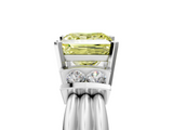 White gold Fancy Yellow Princess  Cut Three-Stone Channel Set Ring with Bar Prongs_5