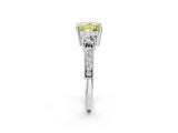 White gold Fancy Yellow Princess Cut Three-Stone Diamond Ring with Pavé Band and Four-Prong Setting_14