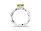 White gold Fancy Yellow Princess  Cut Twisted Pavé Band Solitaire Ring with Four-Prong Setting_3