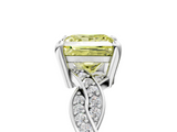 White gold Fancy Yellow Princess  Cut Twisted Pavé Band Solitaire Ring with Four-Prong Setting_5