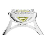White gold Fancy Yellow Princess  Diamond Cluster Halo Solitaire with Four-Prong Setting_34