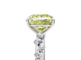 White gold Fancy Yellow Princess  Diamond Cluster Prong-Set Solitaire Ring_5