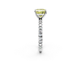 White gold Fancy Yellow Princess  Diamond Pavé Band Solitaire with Four-Prong Setting_2