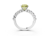 White gold Fancy Yellow Princess  Diamond Pavé Band Solitaire with Four-Prong Setting_3