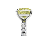 White gold Fancy Yellow Princess  Diamond Pavé Band Solitaire with Four-Prong Setting_5