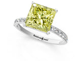 White gold Fancy Yellow Princess  Diamond Pavé Band with Six-Prong Setting_28