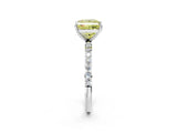 White gold Fancy Yellow Princess  Diamond Pavé Band with Six-Prong Setting_29