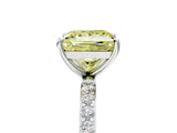 White gold Fancy Yellow Princess  Diamond Pavé Band with Six-Prong Setting_32