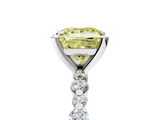 White gold Fancy Yellow Princess  Diamond Prong Set Engagement Ring with Pave Band_5