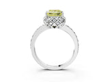 White gold Fancy Yellow Princess  Diamond Solitaire Ring with Shared Prong Pavé Band_16