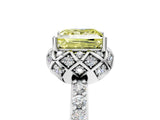 White gold Fancy Yellow Princess  Diamond Solitaire Ring with Shared Prong Pavé Band_17