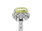 White gold Fancy Yellow Princess  Diamond Solitaire Ring with Shared Prong Pavé Band_18