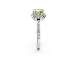 White gold Fancy Yellow Princess  Diamond Solitaire Ring with Shared Prong Pavé Band_31