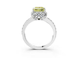 White gold Fancy Yellow Princess  Diamond Solitaire Ring with Shared Prong Pavé Band_32