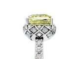 White gold Fancy Yellow Princess  Diamond Solitaire Ring with Shared Prong Pavé Band_34