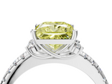 White gold Fancy Yellow Princess  Diamond Three-Stone Pave Band with Four-Prong Setting_4