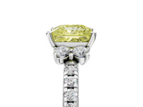 White gold Fancy Yellow Princess  Diamond Three-Stone Pave Band with Four-Prong Setting_5