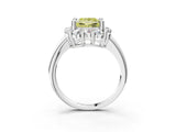 White gold Fancy Yellow Princess  Halo Cluster Diamond Engagement Ring with Prong Setting and Polished Band_54
