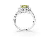 White gold Fancy Yellow Princess  Halo Cluster Diamond Engagement Ring with Prong Setting and Polished Band_66