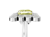 White gold Fancy Yellow Princess  Halo Diamond Cluster Engagement Ring with Milgrain Bezel Setting and Solitaire Band_80