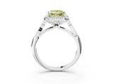 White gold Fancy Yellow Princess  Halo Diamond Engagement Ring with Filigree Band and Four-Prong Setting_108
