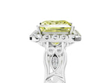 White gold Fancy Yellow Princess  Halo Diamond Engagement Ring with Filigree Band and Four-Prong Setting_110
