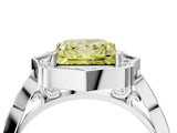 White gold Fancy Yellow Princess  Halo Diamond Engagement Ring with Milgrain Band and Four-Prong Setting_32