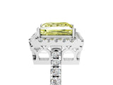White gold Fancy Yellow Princess  Halo Diamond Engagement Ring with Pavé Band and Four-Prong Setting_98
