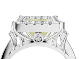 White gold Fancy Yellow Princess  Halo Diamond Engagement Ring with Split Shank and Four-Prong Setting_39