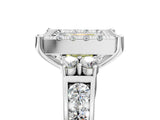White gold Fancy Yellow Princess  Halo Diamond Engagement Ring with Split Shank and Four-Prong Setting_40
