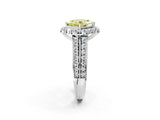White gold Fancy Yellow Princess  Halo Diamond Engagement Ring with Split Shank and Prong Setting_31