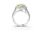 White gold Fancy Yellow Princess  Halo Diamond Engagement Ring with Split Shank and Prong Setting_32