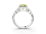 White gold Fancy Yellow Princess  Halo Diamond Floral Band with Four-Prong Setting_38