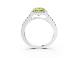 White gold Fancy Yellow Princess  Halo Diamond Pavé Solitaire Ring_36