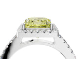 White gold Fancy Yellow Princess  Halo Diamond Pavé Solitaire Ring_37